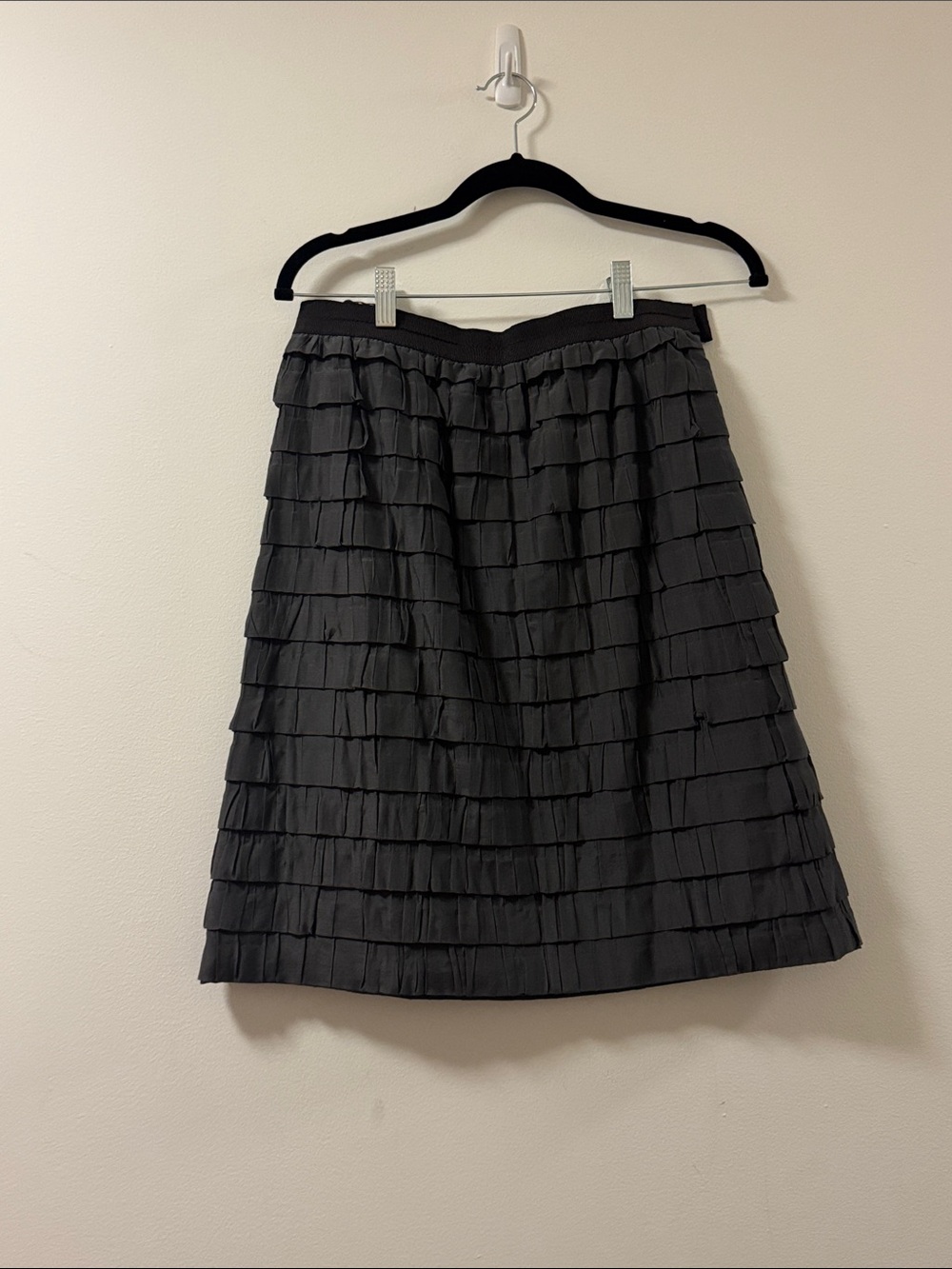 Piazza Sempione Black Tiered Ruffle A-Line Skirt